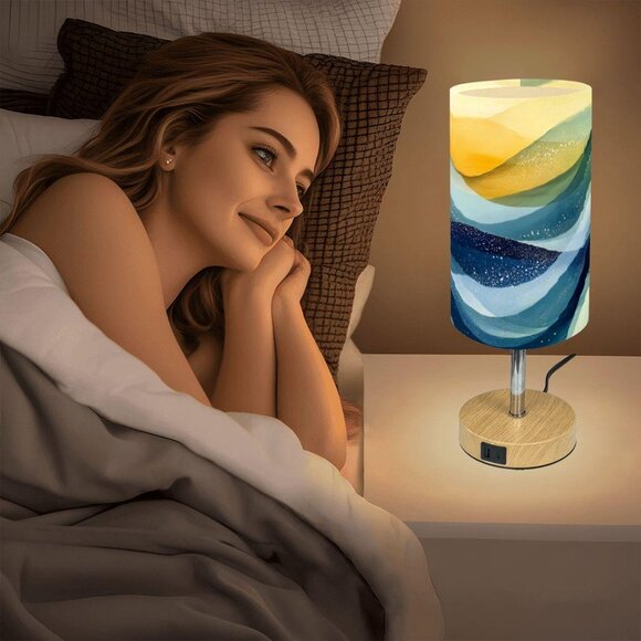 Oceanic USB Touch Lamp for Bedside Tables: Table Lamp - Picture 4 of 7